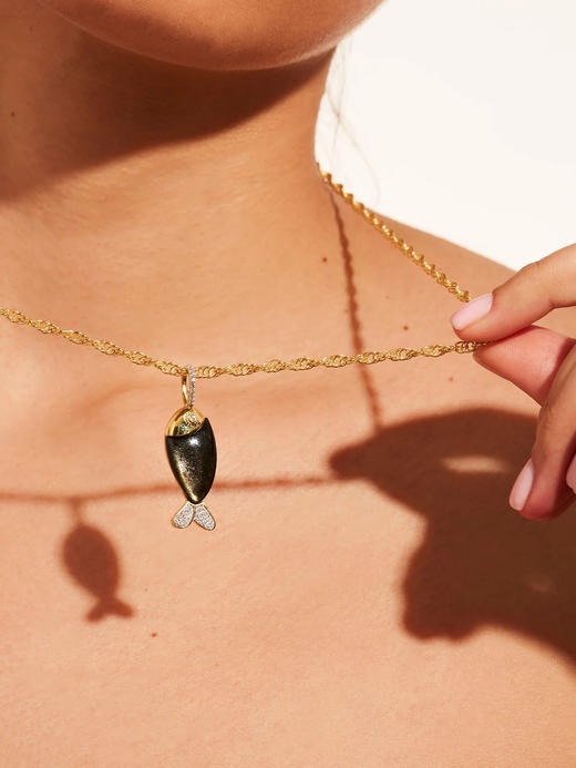 订购6周到｜Be Maad-FISH-鱼形 金耀石 项链［法国设计师］ 商品图2