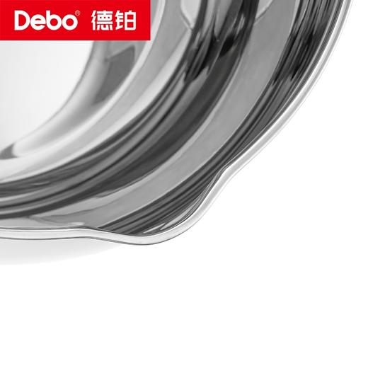 Debo德铂-加百利汤锅4.5L食品接触用304不锈钢炉具通用（配玻璃锅盖） 商品图4