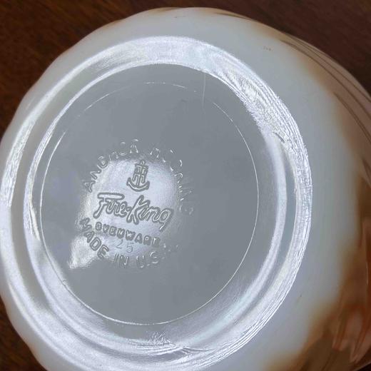 【苏州】美国FireKing火桃色双耳奶玻璃器皿 一款入 X1488 商品图6