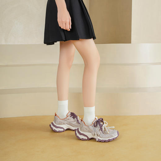 Westory2026年春季厚底老爹鞋透气运动鞋休闲系带深口鞋W26AM51161 商品图5