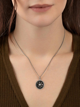 订购5周到｜Pyrrha-Moon Phases-月相 黑银 古巴链 项链［加拿大设计师］