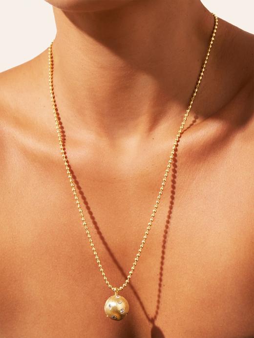 北京仓｜Be Maad-RIVIÈRE-金色 球形 白色 锆石 项链［法国设计师］ 商品图2