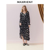 MAXRIENY度假风连衣裙松弛感碎花裙25秋荷叶边x型收腰长袖茶歇裙(货号:MS86DR281) 商品缩略图0
