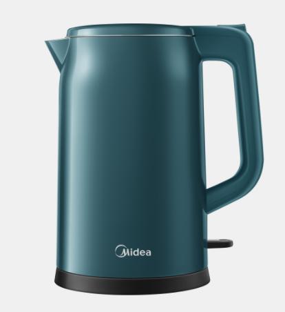 美的（509988）电水壶 全水路304不锈钢 健康安心 1500W大功率 双层壶身 MK-17MS01 商品图0