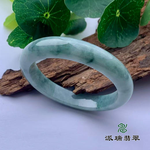 派瑞翡翠 翡翠手镯 糯种 绿色 飘花 商品图0