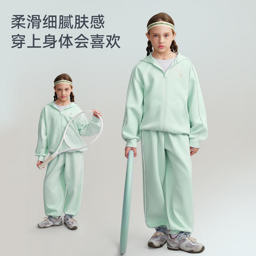 【2026春夏新品】ibaby×outlast太空科技恒温CubaAir凉感空气层连帽开襟/圆领拼色运动套装 版型宽松建议拍小1码 商品图2