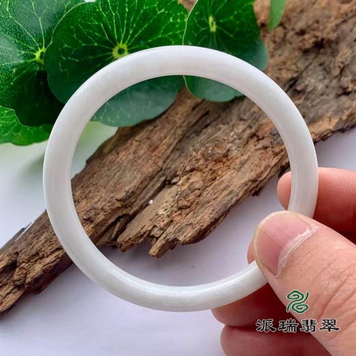 派瑞翡翠 翡翠手镯 糯种 白色 商品图3