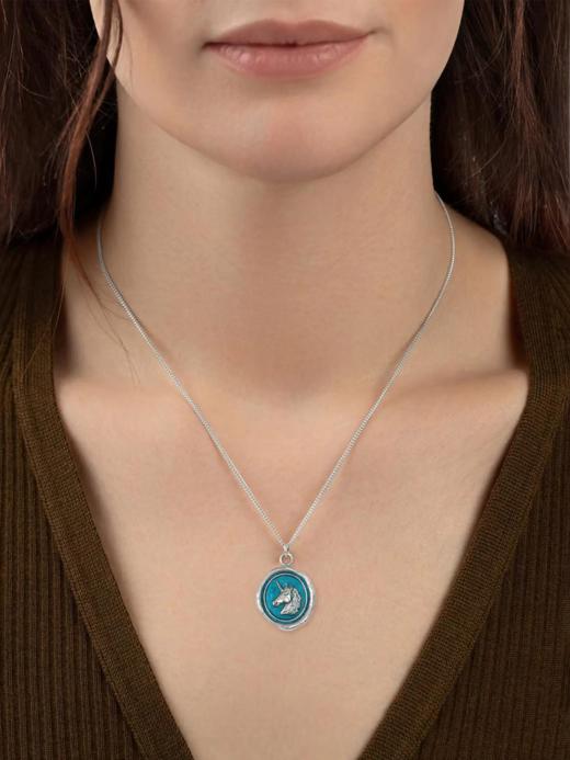订购5周到｜Pyrrha-Unicorn Talisman-独角兽 卡普里蓝 项链［加拿大设计师］ 商品图0