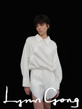 不对称层叠短衬衫