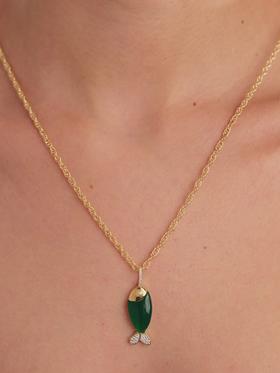 订购6周到｜Be Maad-FISH-鱼形 绿色 玛瑙 项链［法国设计师］