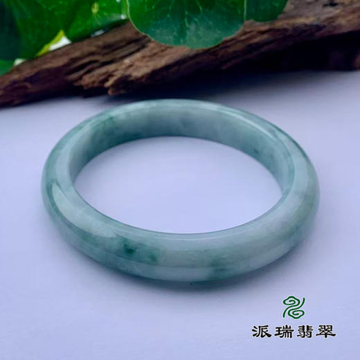 派瑞翡翠 翡翠手镯 糯种 绿色 飘花 商品图2