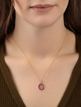 订购5周到｜Pyrrha-Unicorn-True-独角兽 深树莓色 项链［加拿大设计师］