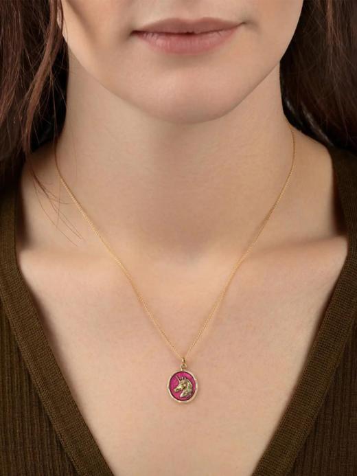订购5周到｜Pyrrha-Unicorn-True-独角兽 深树莓色 项链［加拿大设计师］ 商品图0