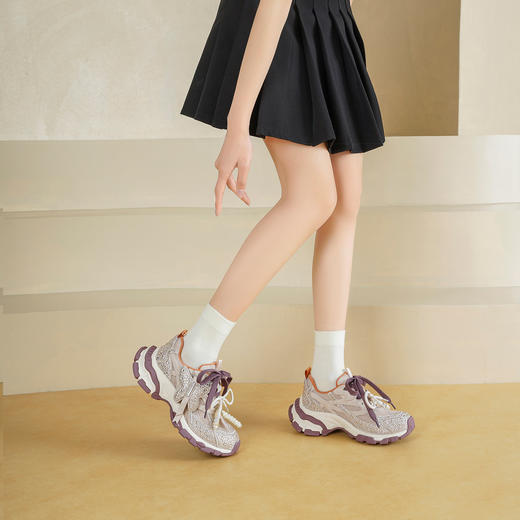 Westory2026年春季厚底老爹鞋透气运动鞋休闲系带深口鞋W26AM51161 商品图6