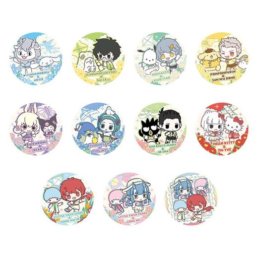 非人哉×三丽鸥家族联名 Q版马口铁徽章 吧唧 全11种 10包/盒 国谷 商品图0