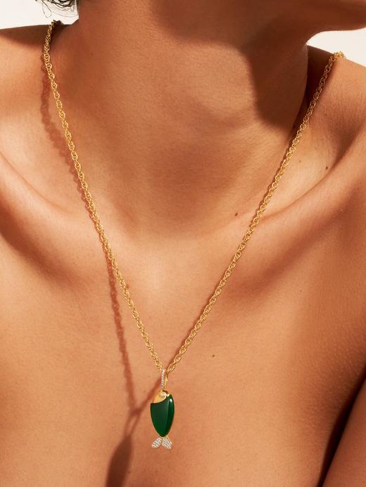 订购6周到｜Be Maad-FISH-鱼形 绿色 玛瑙 项链［法国设计师］ 商品图3