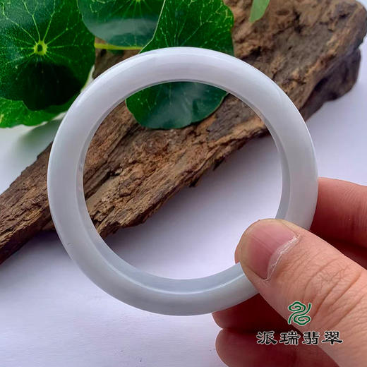 派瑞翡翠 翡翠手镯 糯种 白色 商品图3