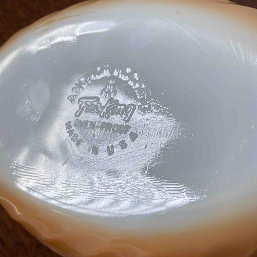 【苏州】美国FireKing火桃色双耳奶玻璃器皿 一款入 X1488 商品图7