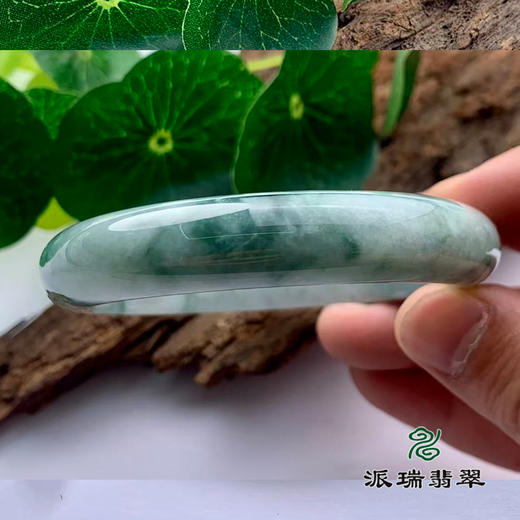 派瑞翡翠 翡翠手镯 糯种 绿色 飘花 商品图2
