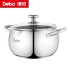 Debo德铂-加百利汤锅4.5L食品接触用304不锈钢炉具通用（配玻璃锅盖） 商品缩略图1