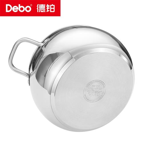 Debo德铂-加百利汤锅4.5L食品接触用304不锈钢炉具通用（配玻璃锅盖） 商品图2