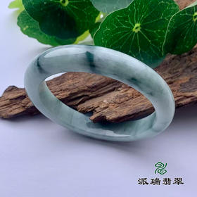 派瑞翡翠 翡翠手镯 糯种 绿色 飘花