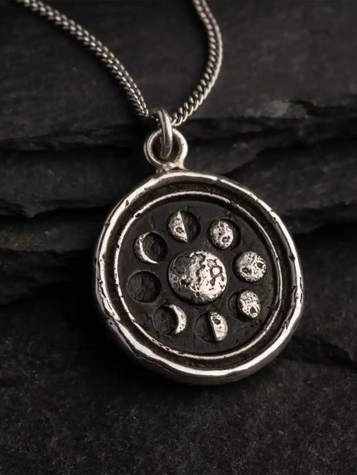 订购5周到｜Pyrrha-Moon Phases-月相 黑银 古巴链 项链［加拿大设计师］ 商品图2