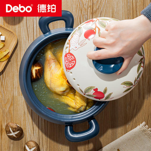 Debo德铂-菲力克斯砂锅4L 养生陶瓷砂锅 天然好味道 商品图5