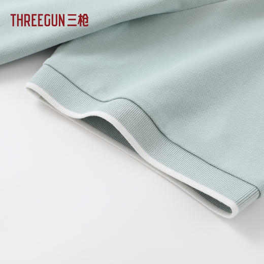 Threegun三枪 丝柔棉珠地海鸥领短袖男衫-T10010A01 商品图4
