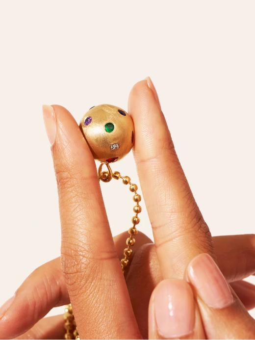 北京仓｜Be Maad-RIVIÈRE-金色 球形 彩色 锆石 项链［法国设计师］ 商品图4