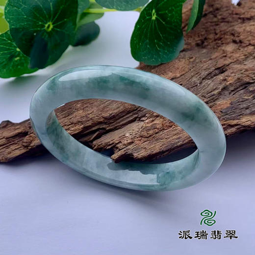 派瑞翡翠 翡翠手镯 糯种 绿色 飘花 商品图0