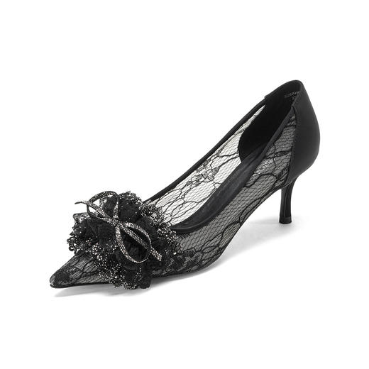 Westory2026年春季尖头高跟单鞋蕾丝镂空单鞋宴会鞋空凉鞋S26AH51241 商品图10