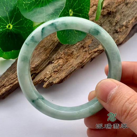 派瑞翡翠 翡翠手镯 糯种 飘花 商品图3