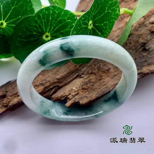 派瑞翡翠 翡翠手镯 糯种 绿色 飘花 商品图0