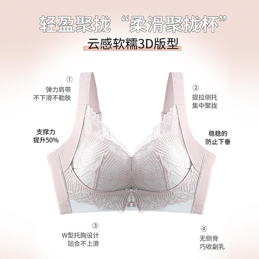 皇家丽美小胸显大聚拢上托无钢圈2026新款调整型文胸中厚杯收副乳内衣WW957-2 商品图2