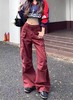 418良粉节|2026 活动爆款 品牌特卖！错过无【自营】衣周期～思美乐牛仔179波尔多红100%棉 多复古工装裤春秋新款穿搭美式阔腿牛仔裤长裤女-喜出 商品缩略图5