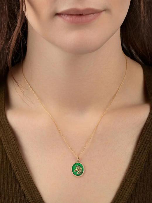 订购5周到｜Pyrrha-Unicorn-True-独角兽 翠绿色 项链［加拿大设计师］ 商品图0