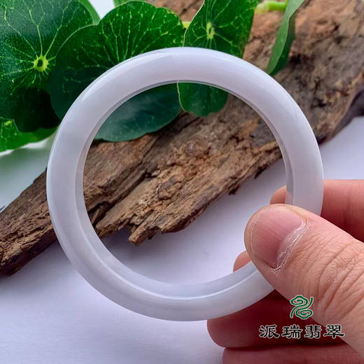 派瑞翡翠 翡翠手镯 糯种 白色 商品图3