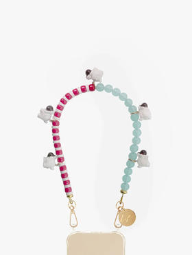 订购14周到｜La Coque Française-MARGOT-玫红色 蓝色 小羊 串珠 短款 手机链［法国设计师］