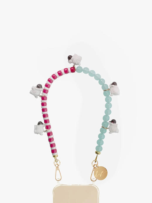 订购14周到｜La Coque Française-MARGOT-玫红色 蓝色 小羊 串珠 短款 手机链［法国设计师］ 商品图0