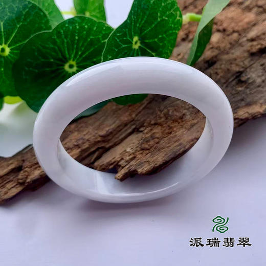 派瑞翡翠 翡翠手镯 糯种 白色 商品图0
