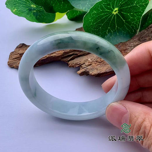 派瑞翡翠 翡翠手镯 糯种 绿色 飘花 商品图3