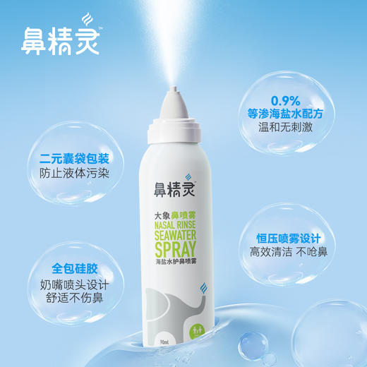 BGO鼻精灵海盐水鼻喷剂鼻腔喷雾儿童洗鼻子生理性洗鼻盐水鼻喷婴儿90ml 商品图1