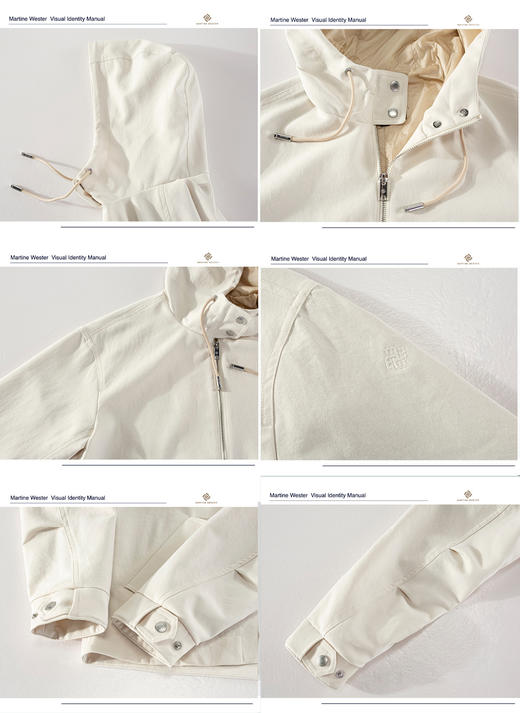 MartineWester女士中空纱线棉感羊毛风格拒水面料连帽外套11363889 商品图6