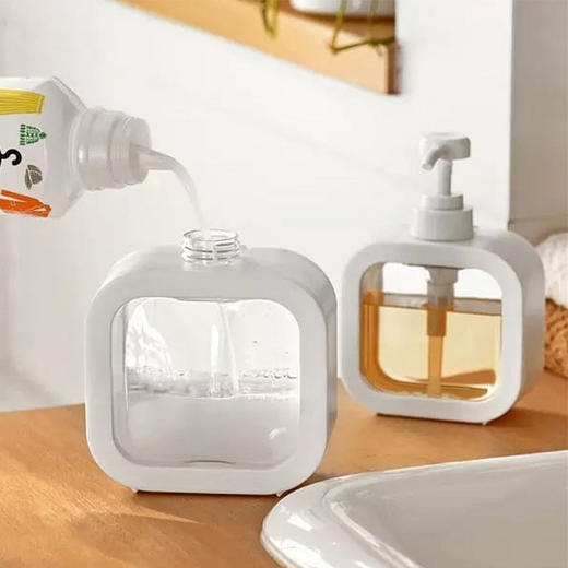 【1个装】美国 挤压式分装瓶 厨房浴室清洁液体用瓶 容器分装300ml 白色 商品图4
