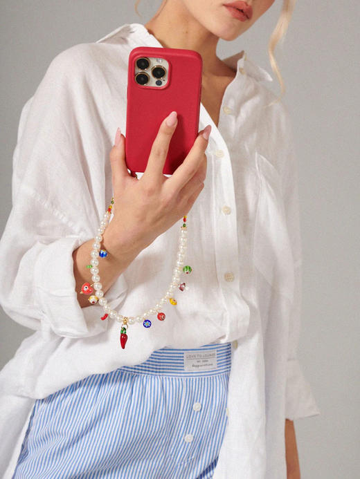 订购14周到｜La Coque Française-LEV-白色 彩色蔬菜 串珠 短款 手机链［法国设计师］ 商品图1