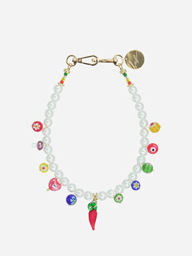 订购14周到｜La Coque Française-LEV-白色 彩色蔬菜 串珠 短款 手机链［法国设计师］