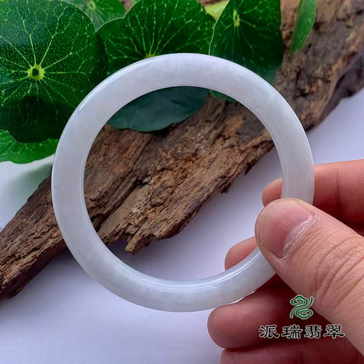 派瑞翡翠 翡翠手镯 糯种 白色 商品图3