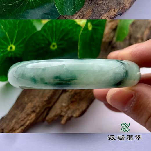 派瑞翡翠 翡翠手镯 糯种 绿色 飘花 商品图2