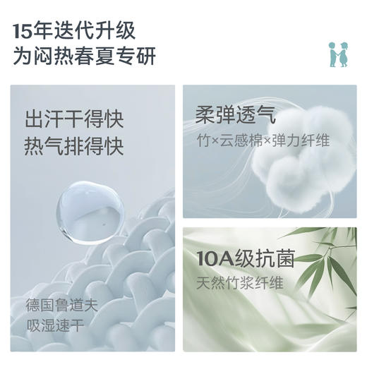 【2026春夏新品】ibaby×outlast太空科技恒温抑菌儿童短袖短裤套装亲子装 商品图1